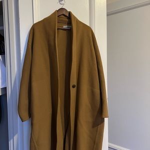 Vince long camel wool coat